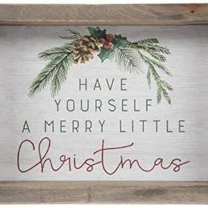 HAVE YOURSELF A MERRY LITTLE CHRISTMAS FARMHOUSE STYLE WOOD TABLETOP SIGN 8X6 IN